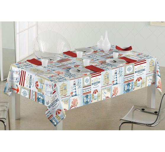 Tissu imprimé aspect lin au mètre « By the Sea »