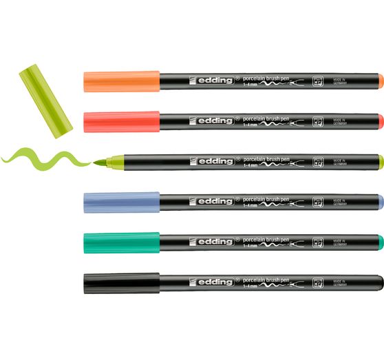 edding 4200 Porcelain brushpen "Vivid", set de 6 pièces