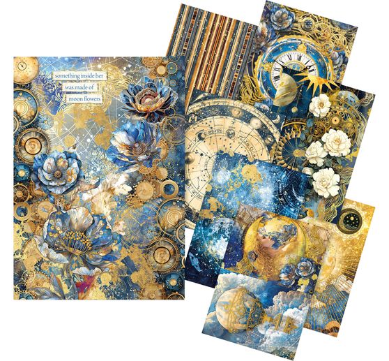 Motif straw silk assortment "Celestial", set of 8