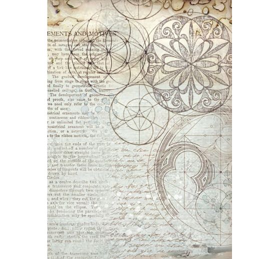 Motif straw silk backgrounds "Silent Sea", DIN A6, set of 8