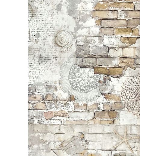 Motif straw silk backgrounds "Silent Sea", DIN A6, set of 8