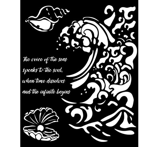 Pochoir "Silent Sea - Wave and Shell"