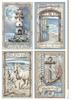 Motif straw silk "Silent Sea - Cards"