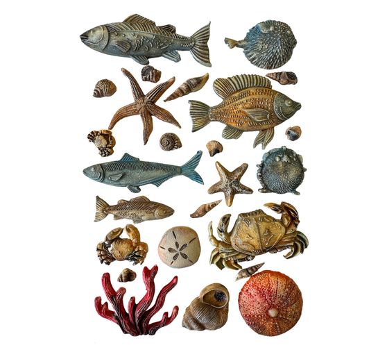 Silicone mould A5 "Silent Sea - Shells & Fish"