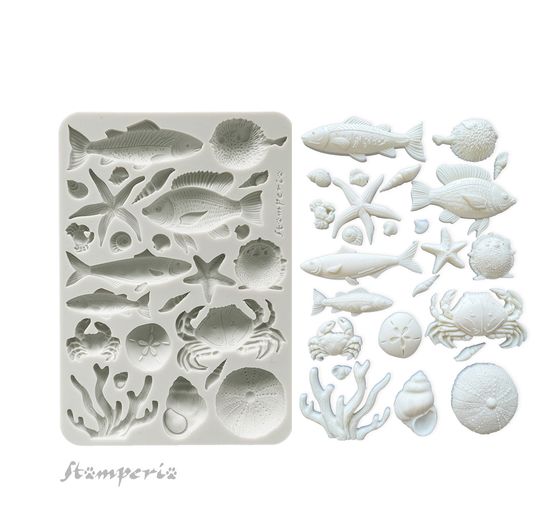 Silicone mould A5 "Silent Sea - Shells & Fish"