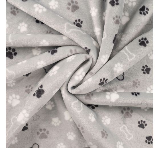Fleece fabric "Paws and bones"