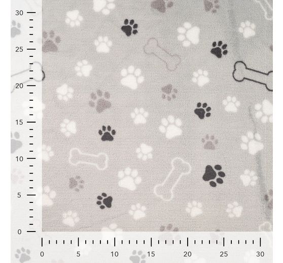 Fleece fabric "Paws and bones"