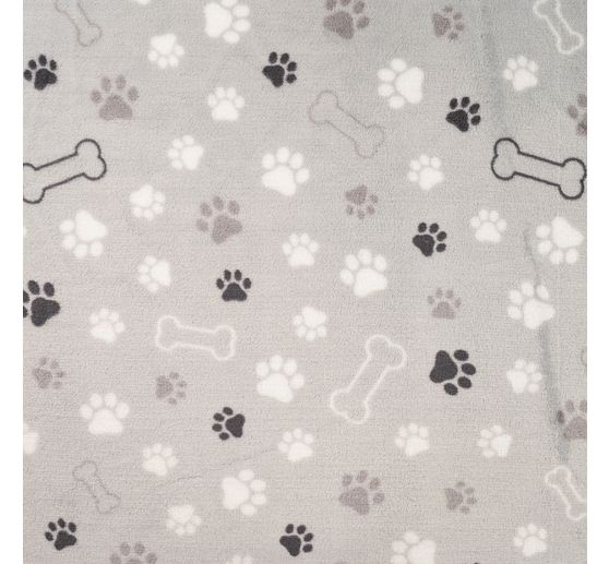 Fleece fabric "Paws and bones"