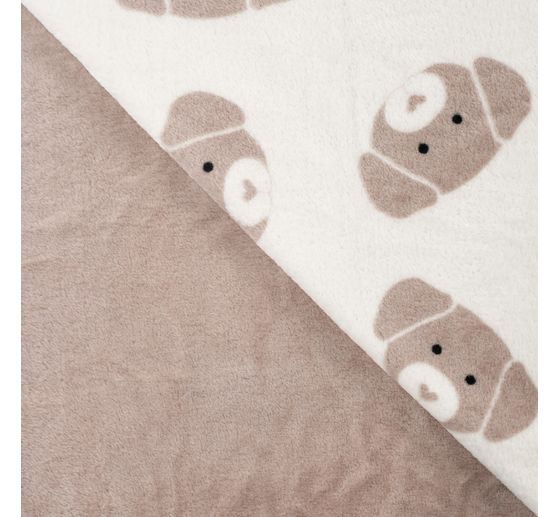 Tissu polaire double au mètre « Cute Dog »