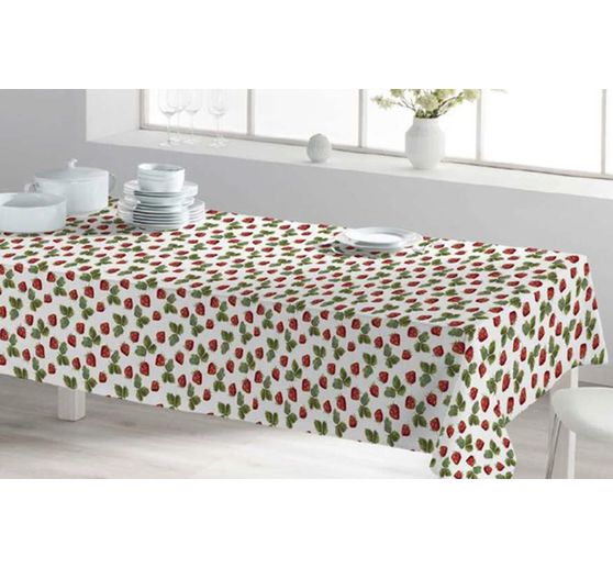 Tissu coton au mètre « Fraises », acrylique enduits