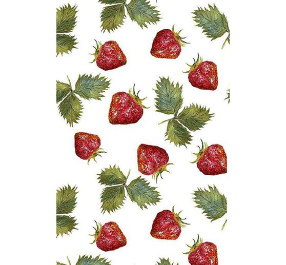 Tissu coton au mètre « Fraises », acrylique enduits