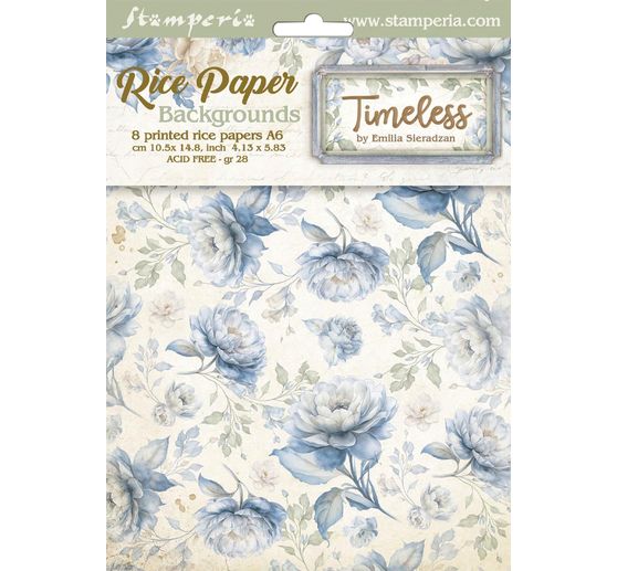 Soie de paille à motifs Backgrounds "Timeless", DIN A6, set de 8 pièces