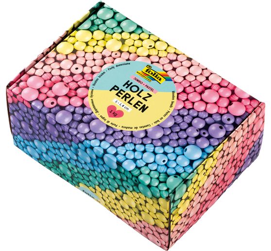 Perles en bois Jumbo Pack « Pastel »