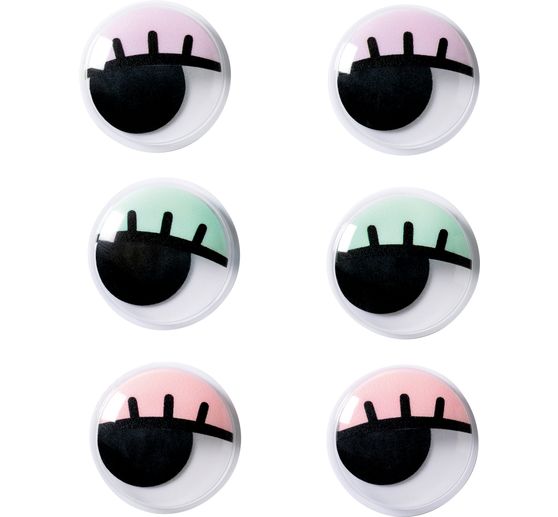 Yeux mobiles avec cils, autocollants