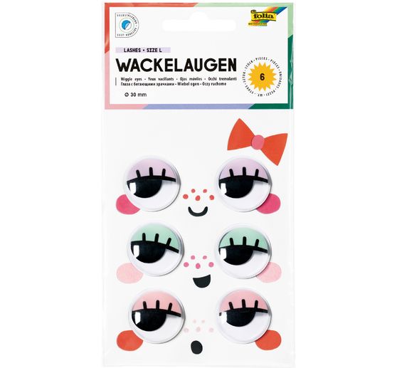 Yeux mobiles avec cils, autocollants