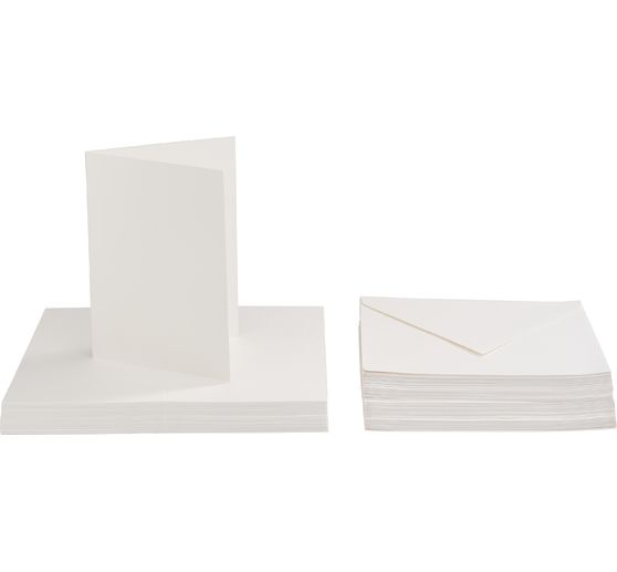 Cartes doubles et enveloppes VBS « Crème », A6, 50 pc.