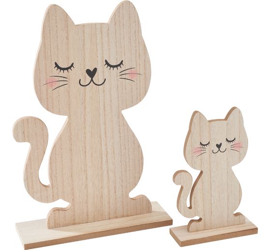 Figurine en bois VBS « Chat »