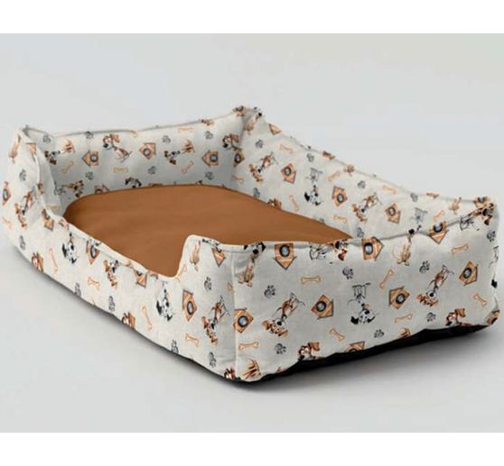 Tissu déco imprimé aspect lin au mètre « Duke »