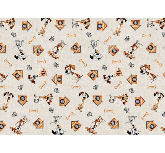 Tissu déco imprimé aspect lin au mètre « Duke »