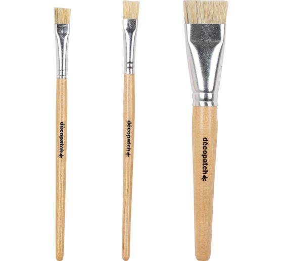 Pinceaux brosses en soie Décopatch, set de 3
