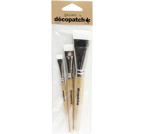 Pinceaux en nylon Décopatch, set de 3