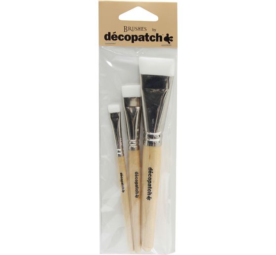Pinceaux en nylon Décopatch, set de 3