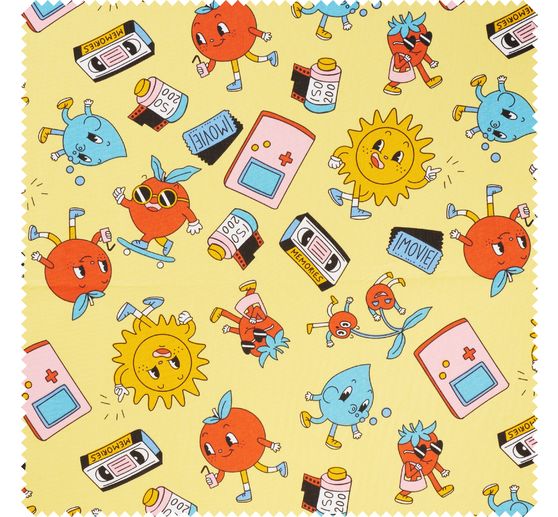 Tissu coton au mètre « Retro Friends »