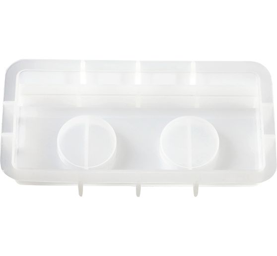 Moule en silicone « Bougeoir double avec rainure »