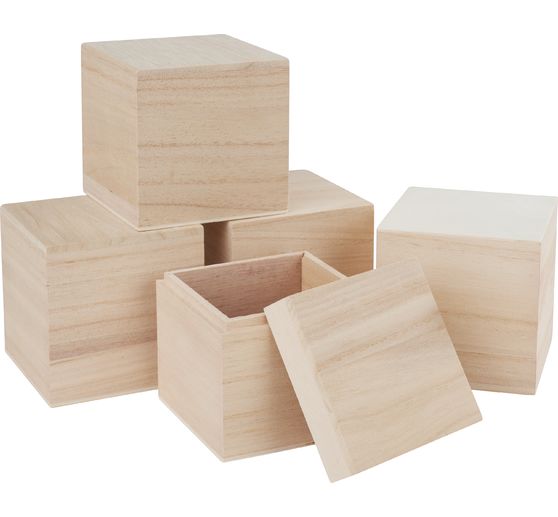 VBS Wooden box "Cube", 5 pcs.