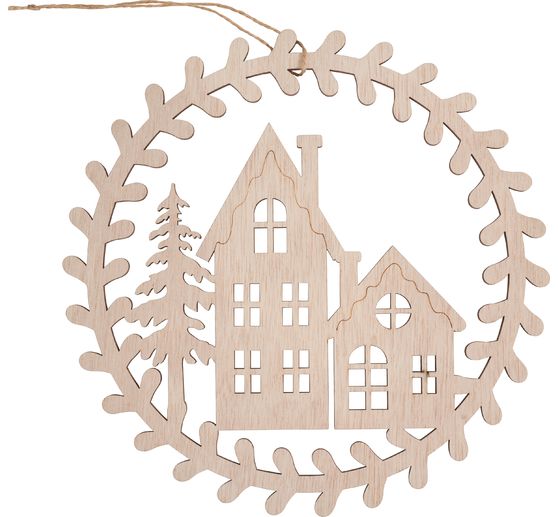 Couronne en bois VBS « Maisons »
