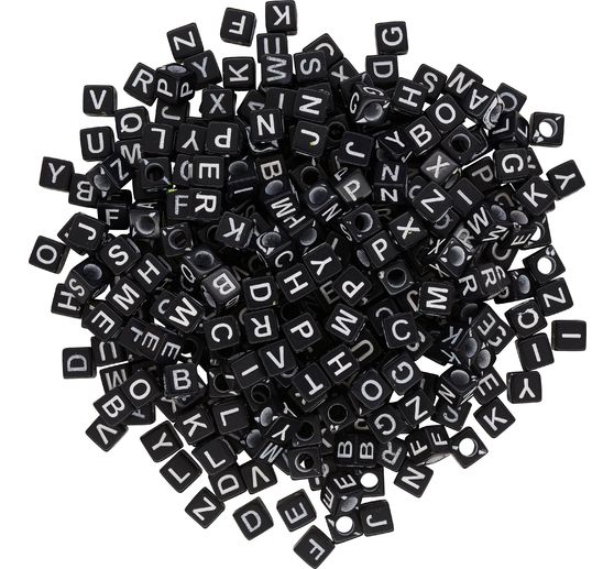 Perles lettres carrées VBS « Noir », 45 g