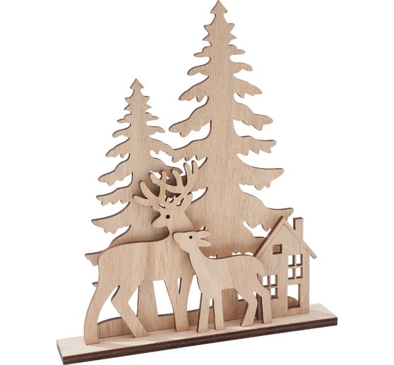 Décoration à emboîter en bois VBS « Chevreuils à la lisière de la forêt », 5 pc.