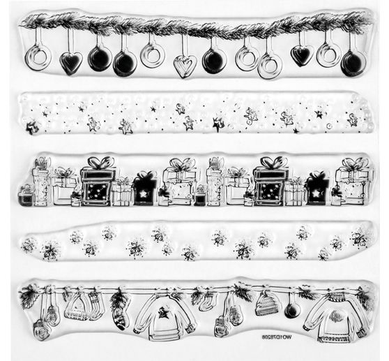 Tampons Clear Stamps « Bordure décorative de Noël »