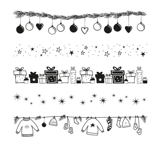 Tampons Clear Stamps « Bordure décorative de Noël »
