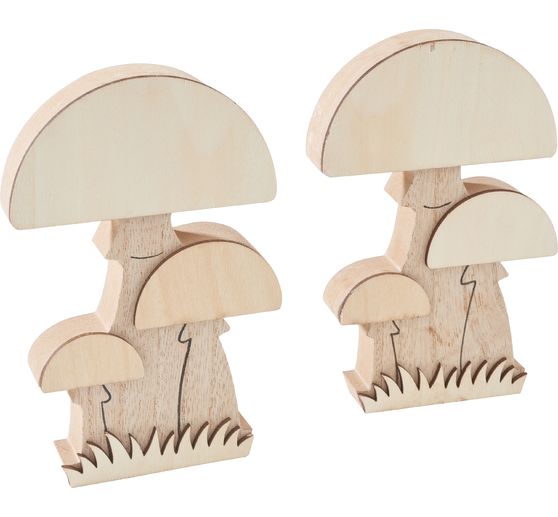 Champignons en bois VBS, 2 pc.