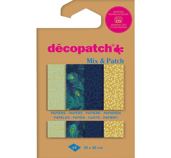 Décopatch Pocket Hot-Foil Collection Mix and Patch « Paon doré »