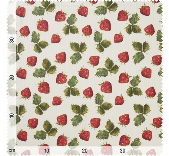Tissu coton au mètre « Fraises », acrylique enduits