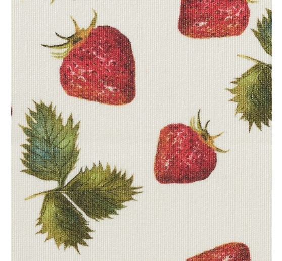 Tissu coton au mètre « Fraises », acrylique enduits