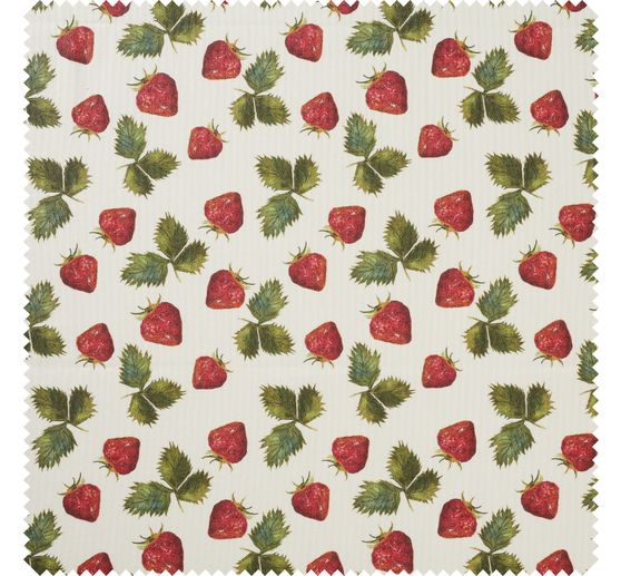 Tissu coton au mètre « Fraises », acrylique enduits