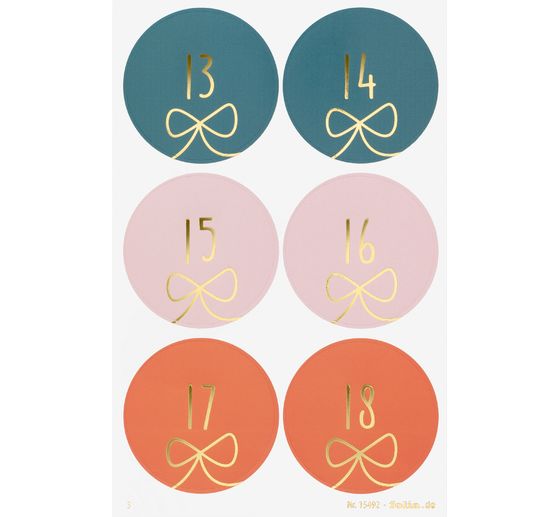 Advent calendar stickers "Round Bows"