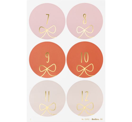 Advent calendar stickers "Round Bows"