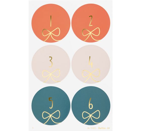 Advent calendar stickers "Round Bows"