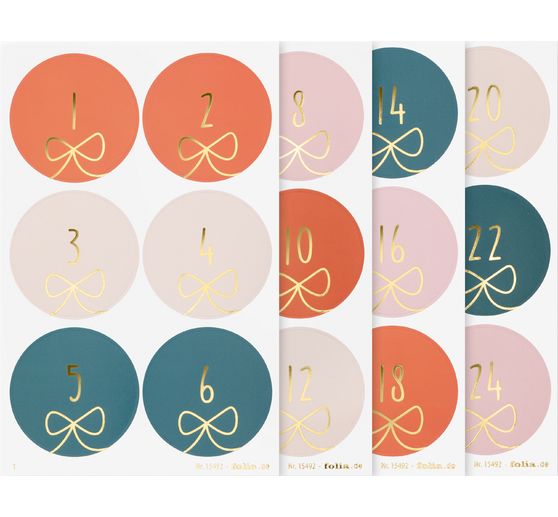 Advent calendar stickers "Round Bows"