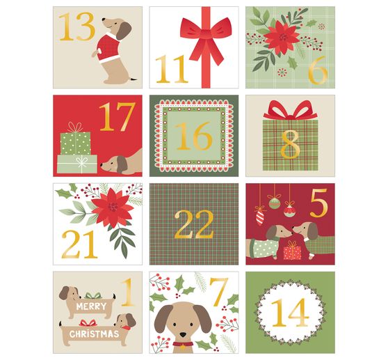 Sticker advent numbers "Woofy Christmas"