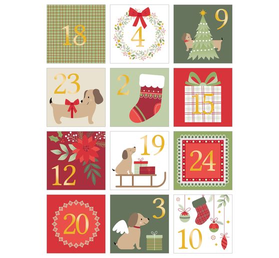 Sticker advent numbers "Woofy Christmas"
