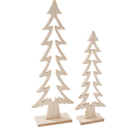 Sapins en bois VBS, set de 2