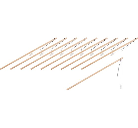 Tiges en bois pour lanterne et LED VBS, 10 pc.