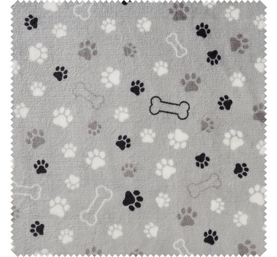 Tissu polaire au mètre « Pattes et os »