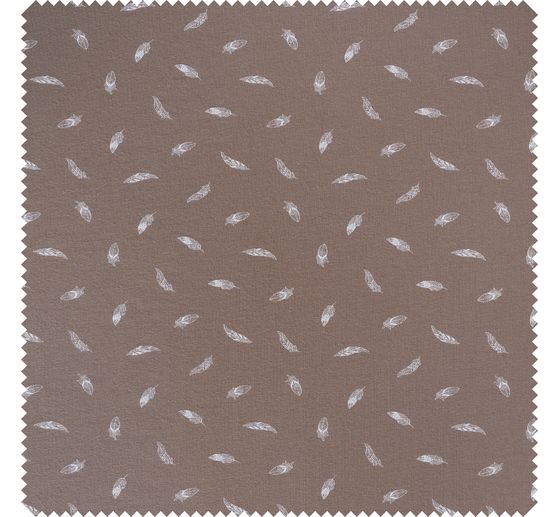 Tissu jersey au mètre « Plumes Taupe »