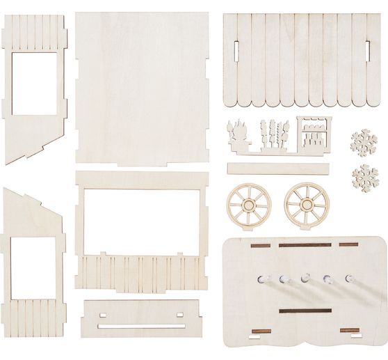 VBS Wooden building kit "Market stall", incl. LEDs